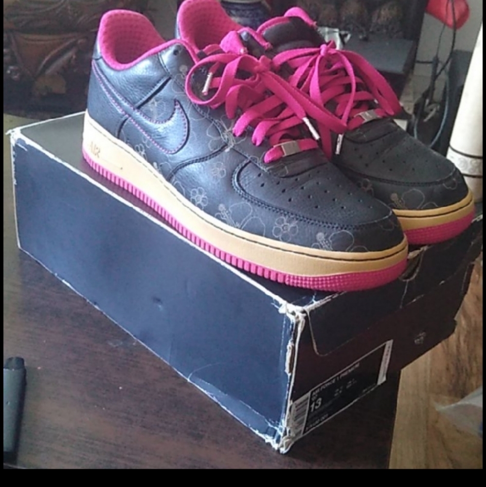 Nike air force premium '07VNDS BLACK CERISE PINK  